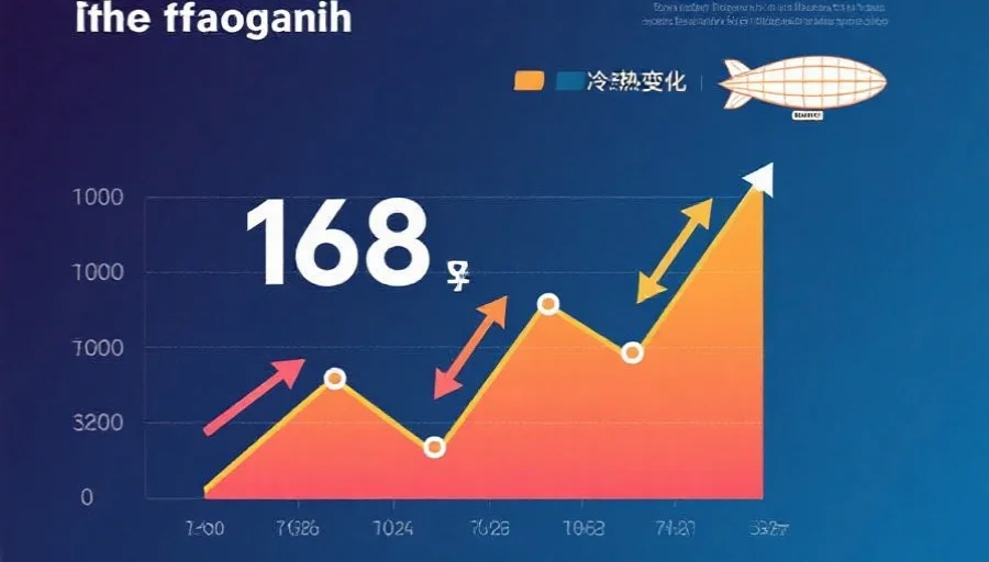一张现代风格的信息图，展示168飞艇号码冷热变化曲线，带有箭头与图例，色彩明快，适合数据分析文章